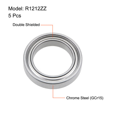 Harfington Uxcell Deep Groove Ball Bearing Double Shielded Z2 Bearings