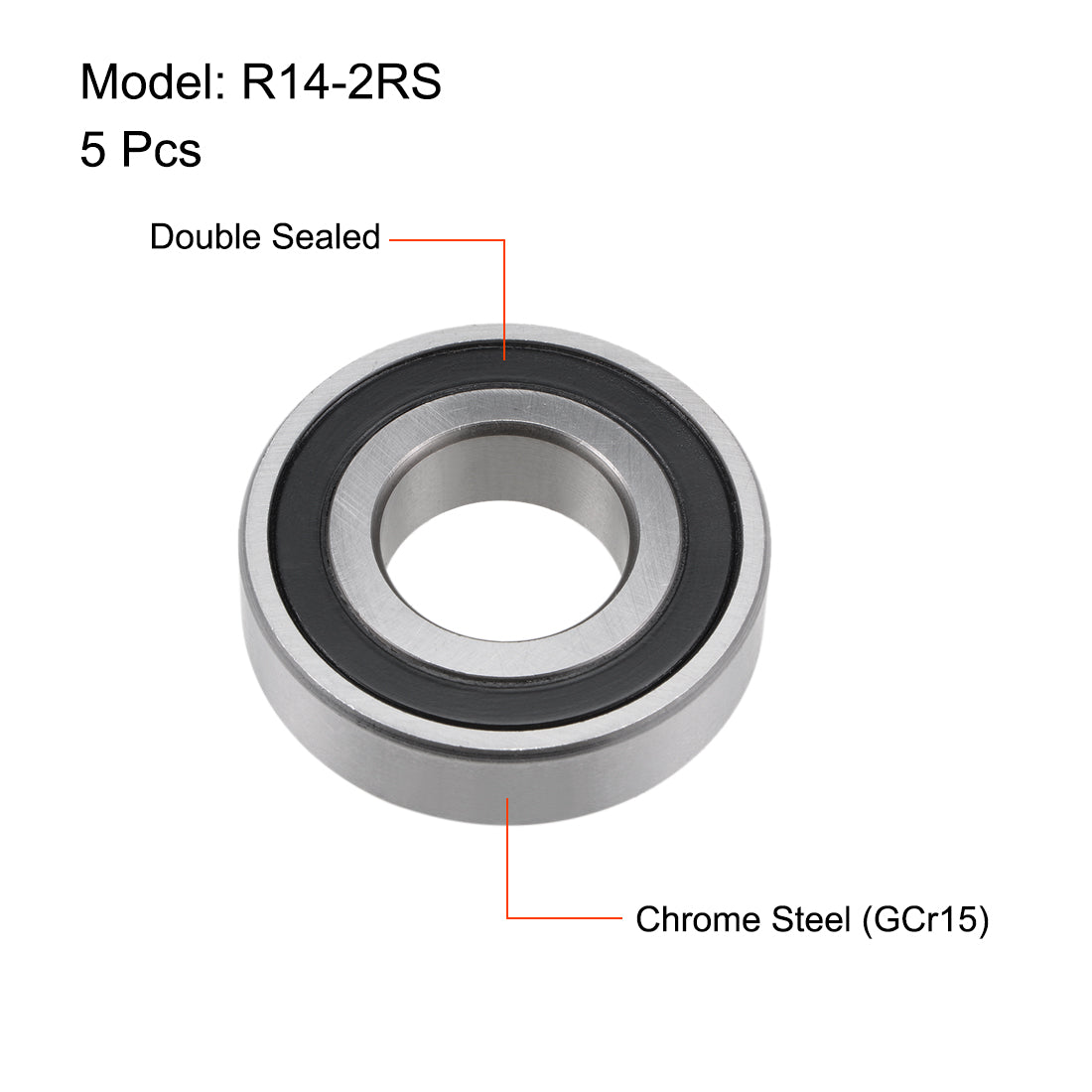 uxcell Uxcell Deep Groove Ball Bearings Inch Double Sealed Chrome Steel ABEC-1 Z2