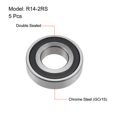 Harfington Uxcell Deep Groove Ball Bearings Inch Double Sealed Chrome Steel ABEC-1 Z2