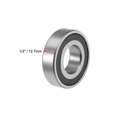 Harfington Uxcell Deep Groove Ball Bearings Inch Double Sealed Chrome Steel ABEC-1 Z2