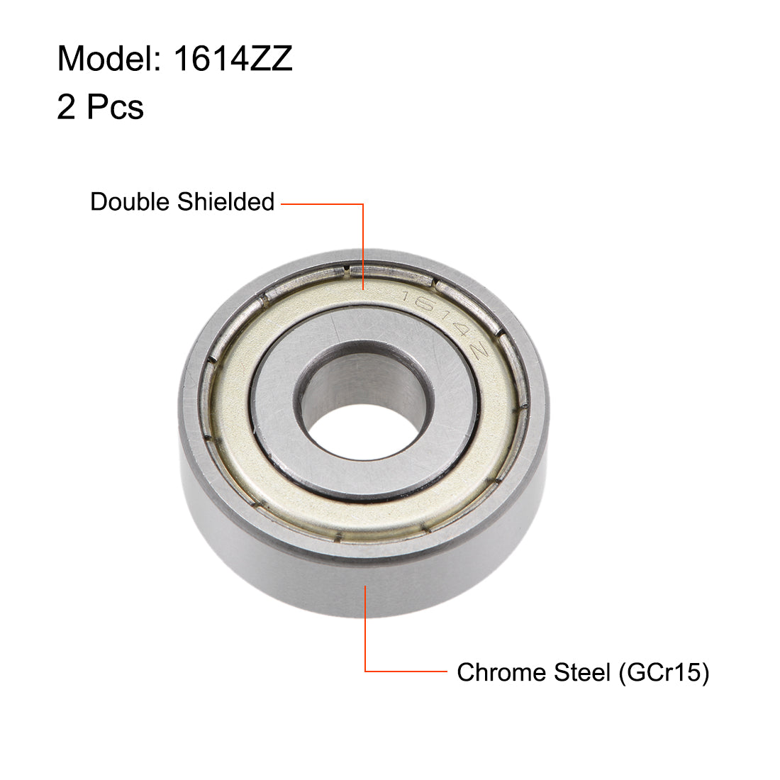 uxcell Uxcell Deep Groove Ball Bearings Z2 Double Shielded Chrome Steel Roller