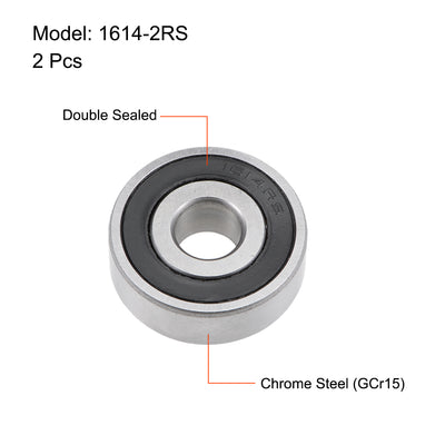 Harfington Uxcell Deep Groove Ball Bearings Inch Double Sealed Chrome Steel ABEC1