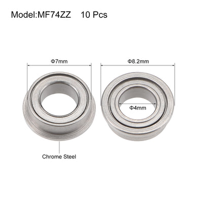 Harfington Uxcell Flanged Ball Bearing Double Shielded Chrome Bearings