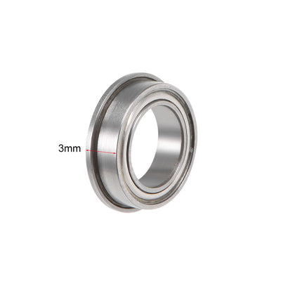 Harfington Uxcell Flanged Ball Bearing Double Shielded Chrome Bearings