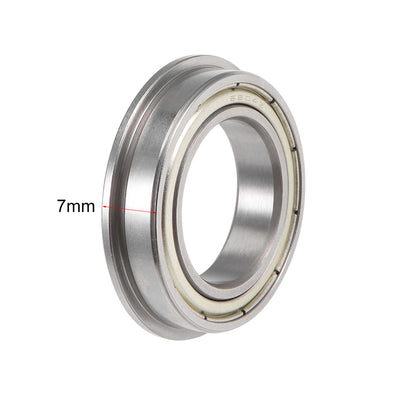 Harfington Uxcell Flange Ball Bearing Shielded Chrome Steel Bearing