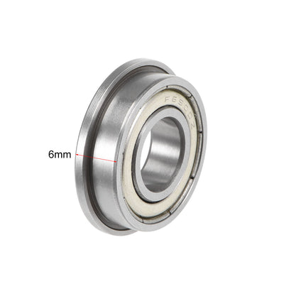 Harfington Uxcell Flange Ball Bearing Shielded Chrome Steel Bearing