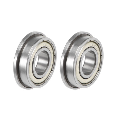 Harfington Uxcell Flange Ball Bearing Shielded Chrome Steel Bearing