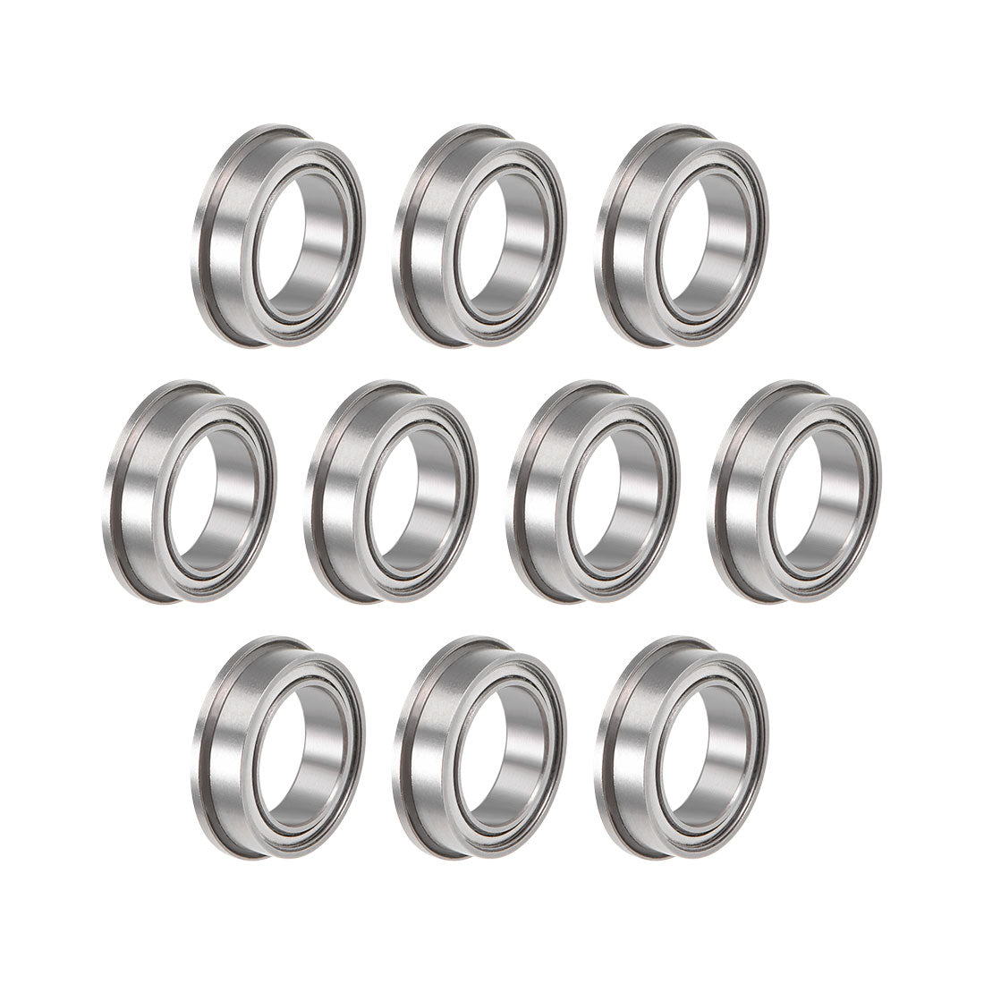 uxcell Uxcell F6700ZZ Flange Ball Bearing 10mmx15mmx4mm Double Shielded Chrome Bearings 10 Pcs