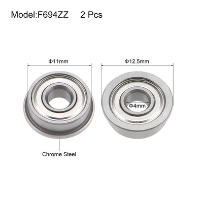 Harfington Uxcell Flanged Ball Bearings Shielded Chrome Steel Bearings