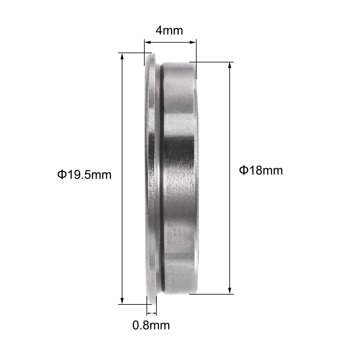 uxcell Uxcell F6701ZZ Flange Ball Bearing 12mmx18mmx4mm Double Metal Shielded (GCr15) Chrome Steel Bearings