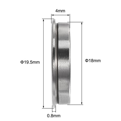 Harfington Uxcell F6701ZZ Flange Ball Bearing 12mmx18mmx4mm Double Metal Shielded (GCr15) Chrome Steel Bearings