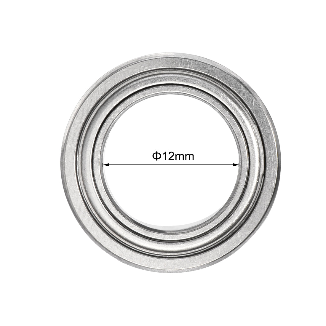 uxcell Uxcell F6701ZZ Flange Ball Bearing 12mmx18mmx4mm Double Metal Shielded (GCr15) Chrome Steel Bearings