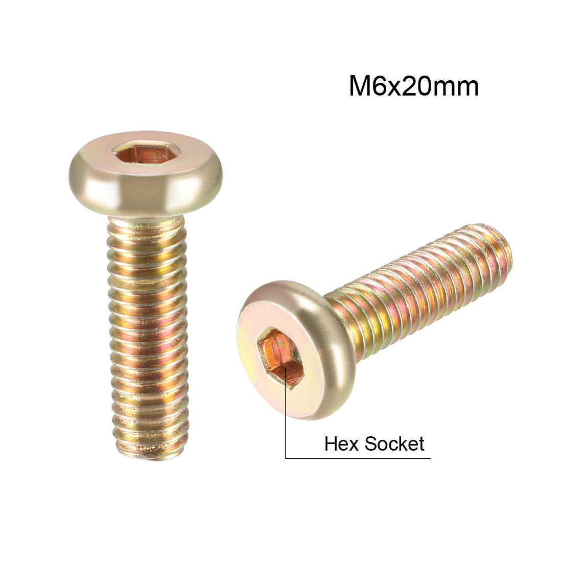 uxcell Uxcell Hex Socket Cap Machine Screws Zinc Plated Fasteners Bolts Thread