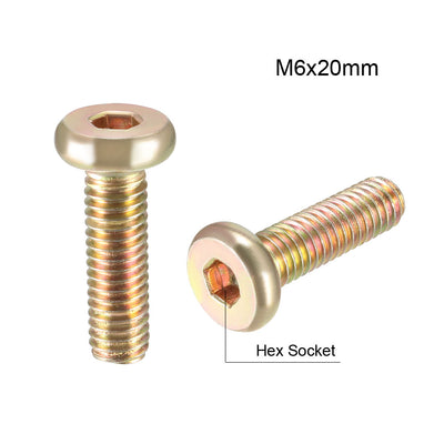 Harfington Uxcell Hex Socket Cap Machine Screws Zinc Plated Fasteners Bolts Thread