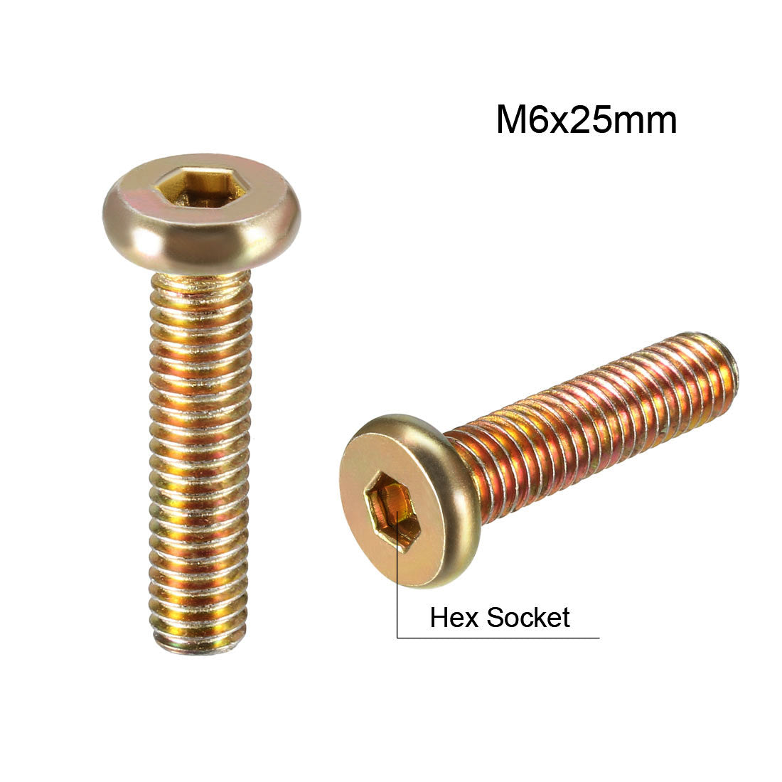 uxcell Uxcell Hex Socket Cap Machine Screws Zinc Plated Fasteners Bolts Thread