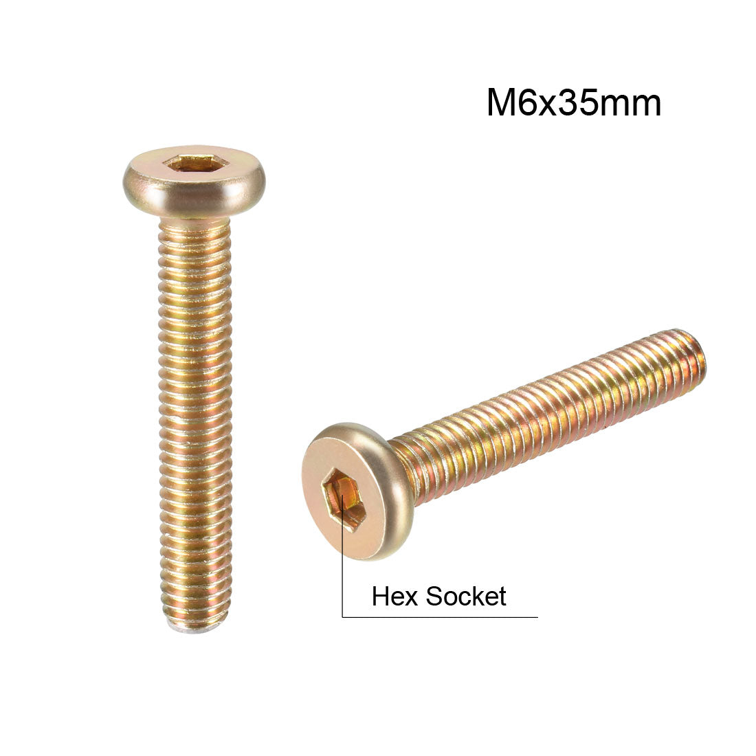 uxcell Uxcell Hex Socket Cap Machine Screws Zinc Plated Fasteners Bolts Thread