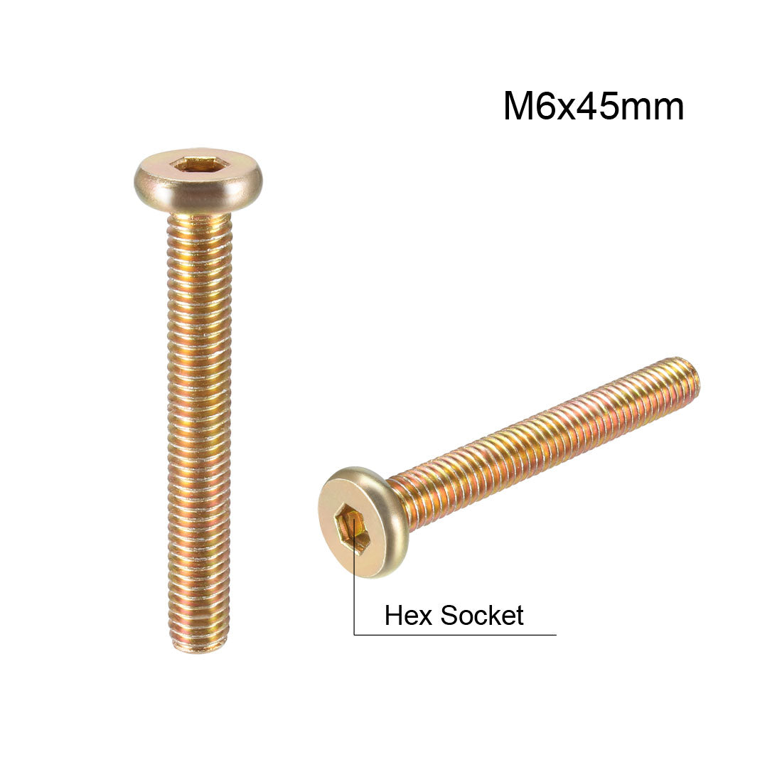 uxcell Uxcell Hex Socket Cap Machine Screws Zinc Plated Fasteners Bolts Thread