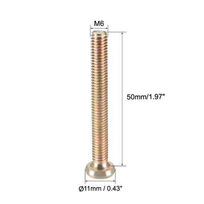 Harfington Uxcell M6x50mm Furniture Screw Hex Socket Zinc Plated Full Thread Carbon Steel 10Pcs