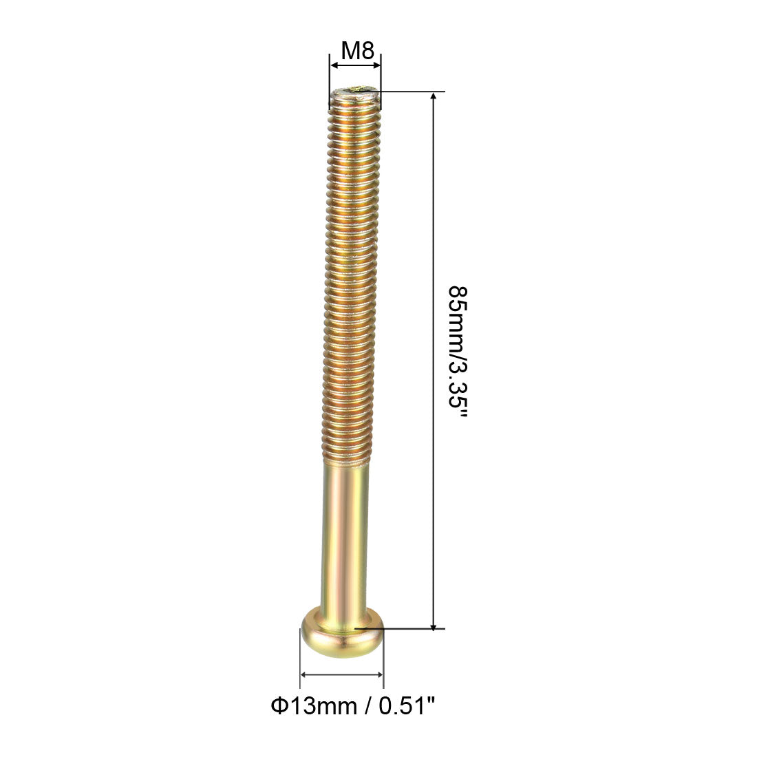 uxcell Uxcell Furniture Screw Hex Socket Plated Fasteners Thread Carbon Steel