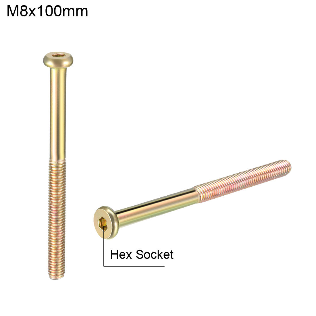 uxcell Uxcell Furniture Screw Hex Socket Plated Fasteners Thread Carbon Steel