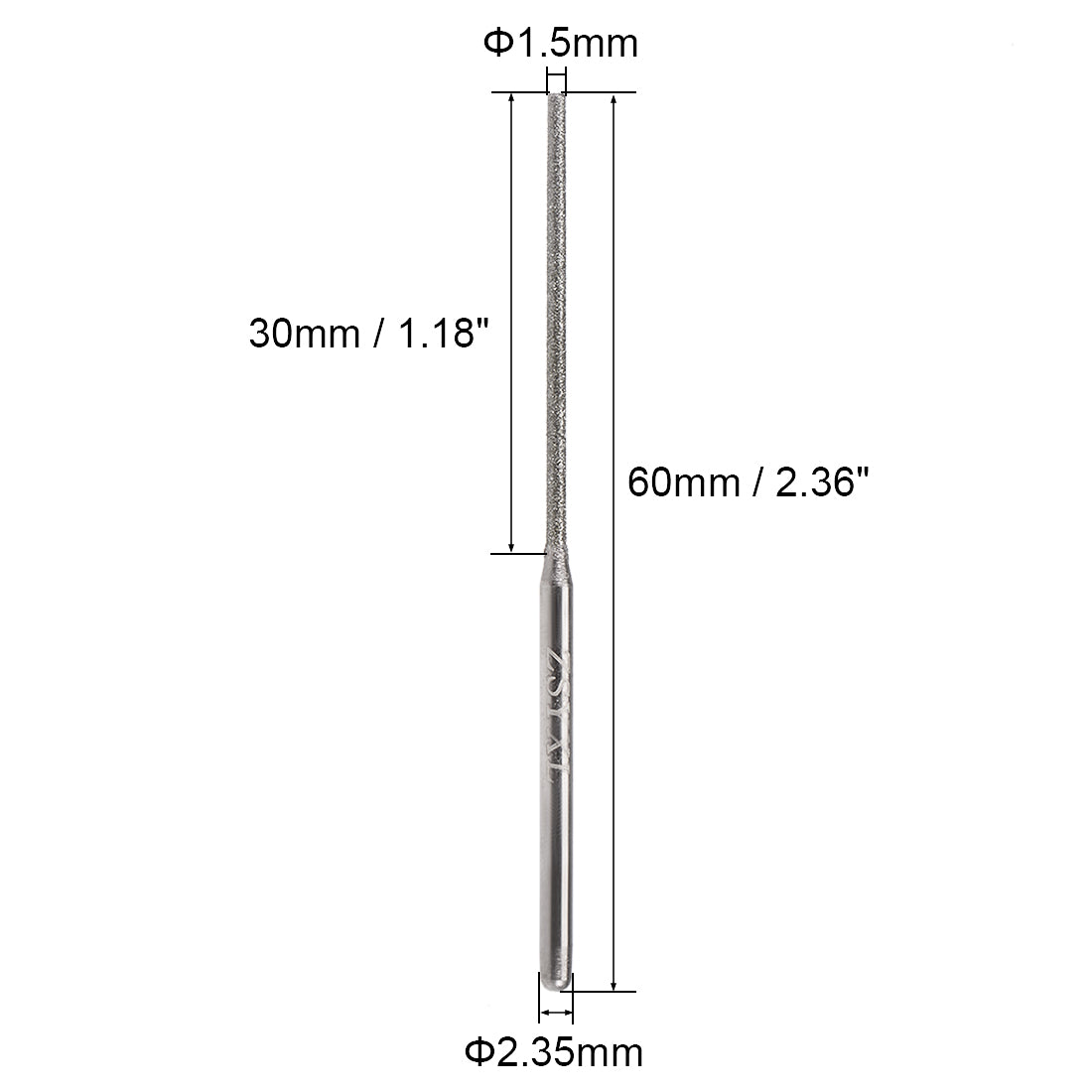 uxcell Uxcell Mini Diamond burrs Grinding Drill Bits Rotary Shank Cylindrical Ball Nose Tool