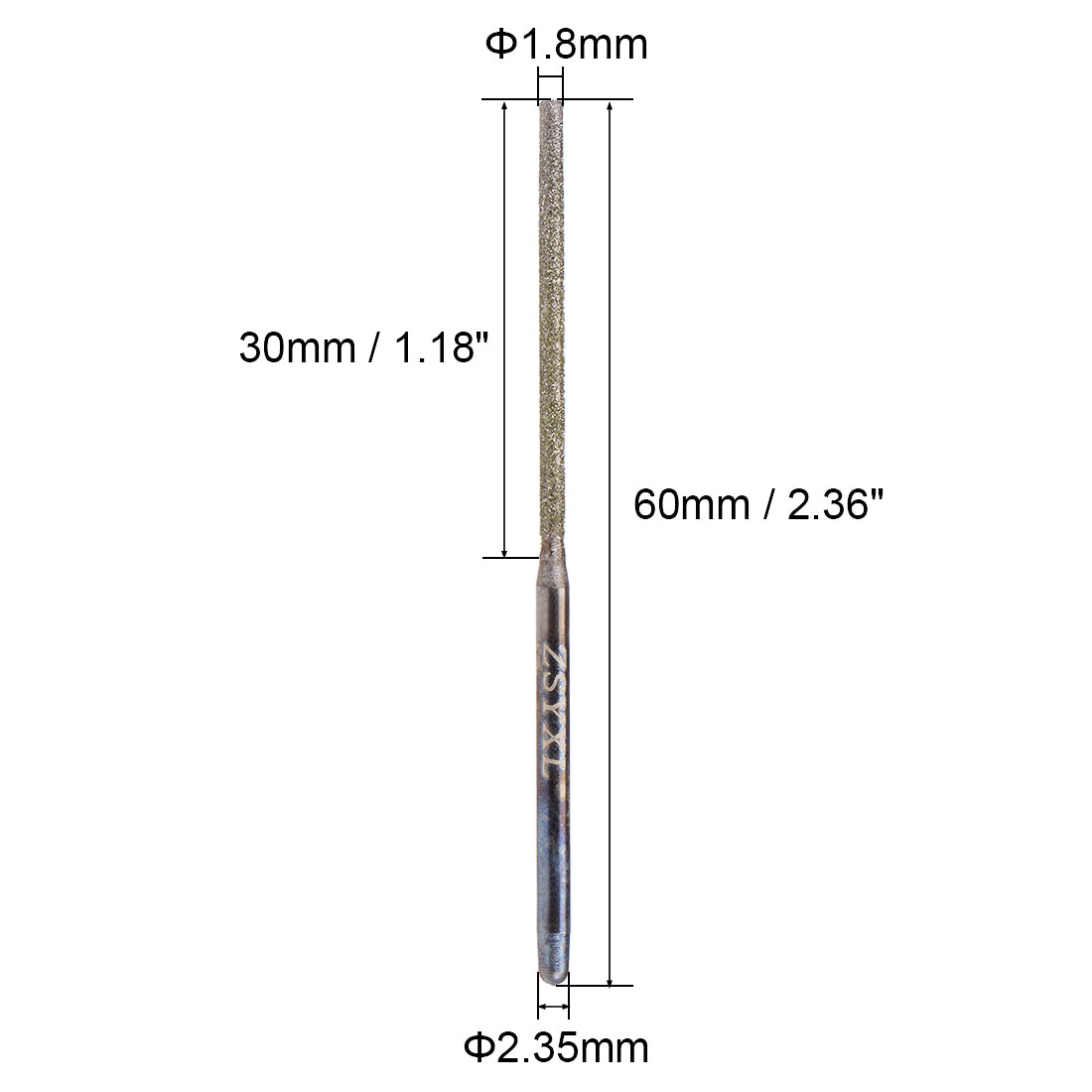 uxcell Uxcell Mini Diamond burrs Grinding Drill Bits Rotary Shank Cylindrical Ball Nose Tool