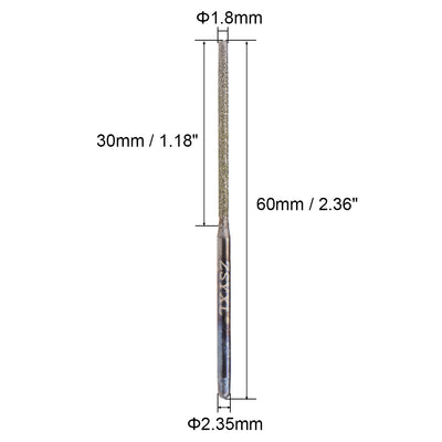 Harfington Uxcell Mini Diamond burrs Grinding Drill Bits Rotary Shank Cylindrical Ball Nose Tool