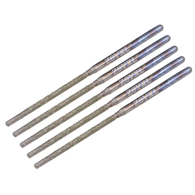 Harfington Uxcell Mini Diamond burrs Grinding Drill Bits Rotary Shank Cylindrical Ball Nose Tool