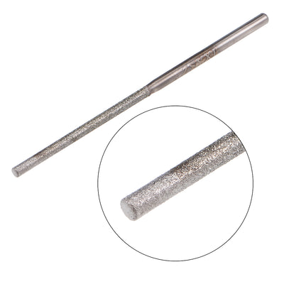 Harfington Uxcell Mini Diamond burrs Grinding Drill Bits Rotary Shank Cylindrical Ball Nose Tool