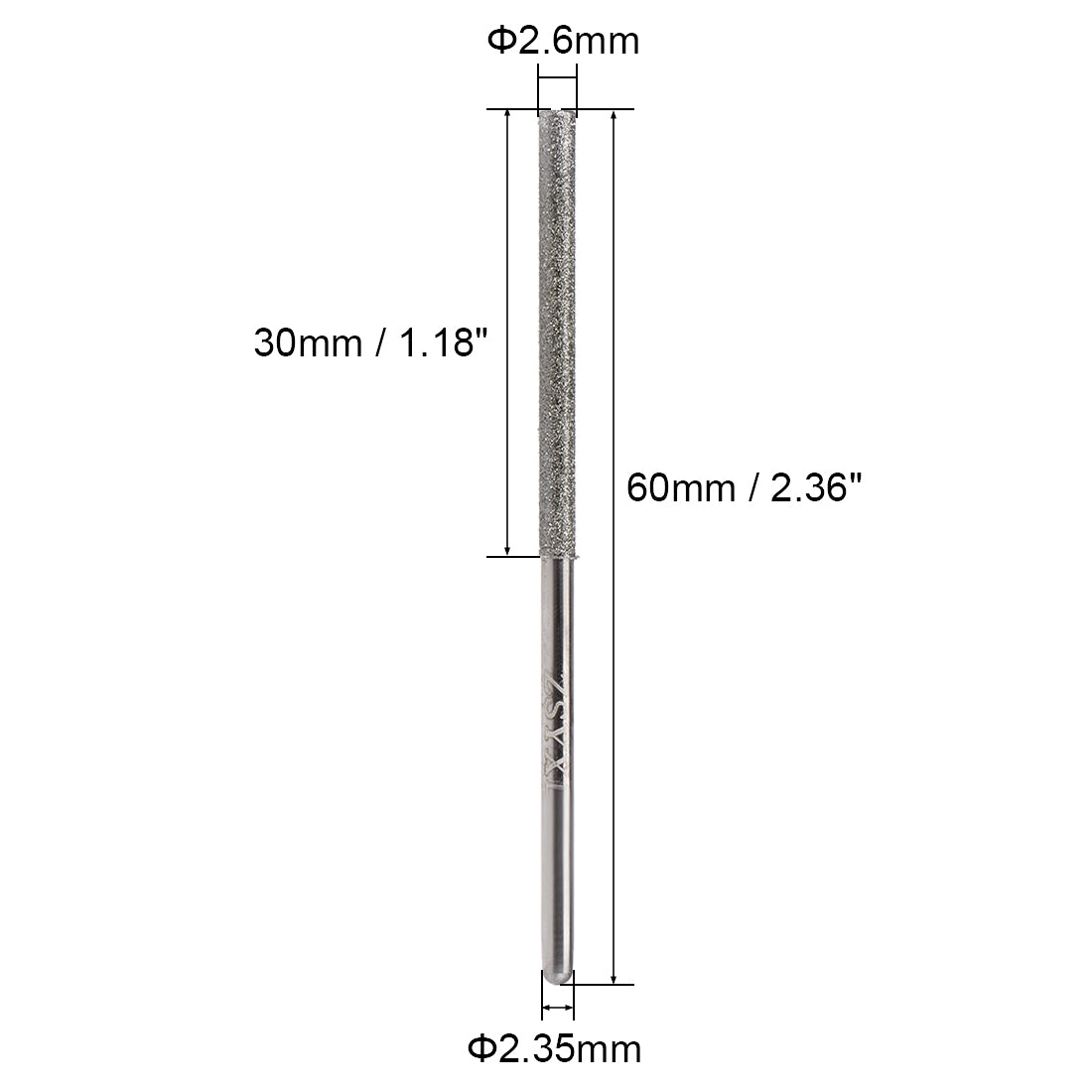 uxcell Uxcell Mini Diamond burrs Grinding Drill Bits Rotary Shank Cylindrical Ball Nose Tool