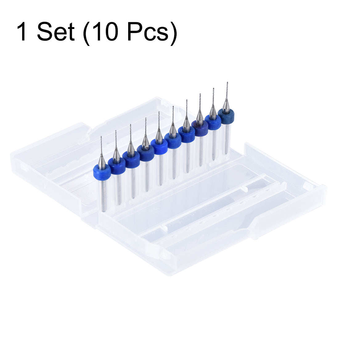 uxcell Uxcell 1Set (10Pcs) 0.5mm Carbide CNC Engraving Circuit Board Micro PCB Drill Bits