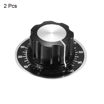 Harfington Uxcell 2Pcs Speaker Control Knob Volume Control Cap with 2pcs Digital Dial Scale Plate Potentiometer Rotate Button Control