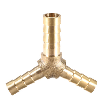 Harfington Brass Reducer Barb Fitting, Y-Shaped Tee Connector Adapter