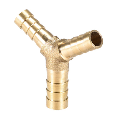 Harfington Brass Reducer Barb Fitting, Y-Shaped Tee Connector Adapter