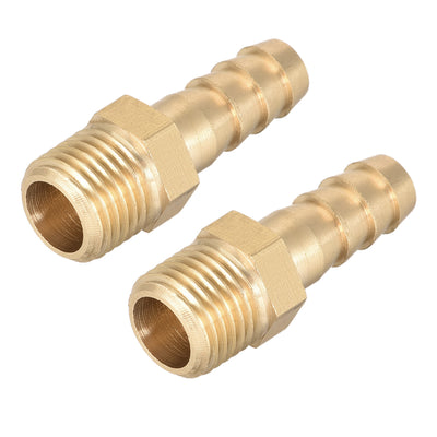 uxcell Uxcell Brass Fitting Connector Metric M12-1.25 Male to Barb Fit Hose ID 8mm 2pcs