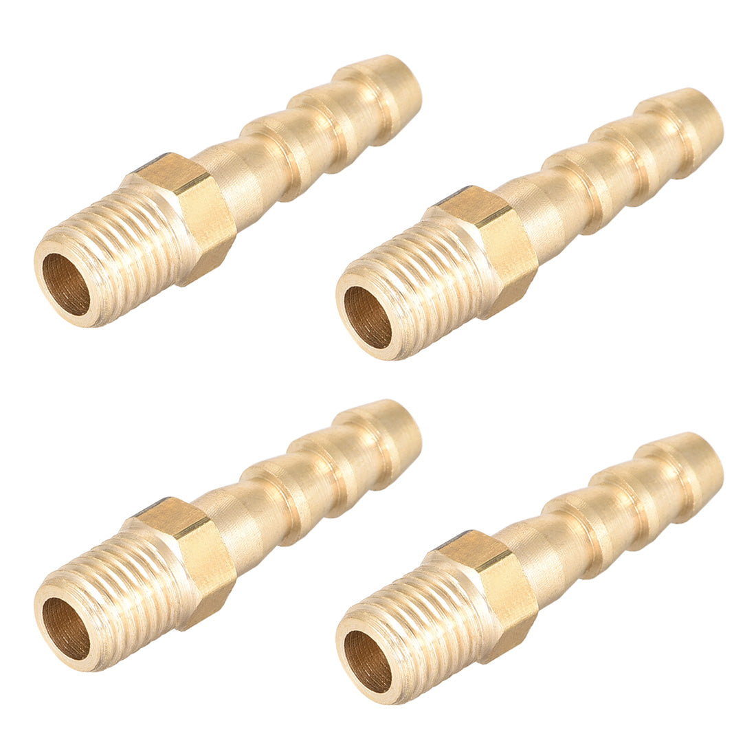 uxcell Uxcell Verbindungsstück aus Messing etrischer Stecker mit Widerhaken Schlauchtülle 6 mm x M8 x 1 (4 Stück)