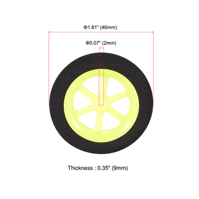 Harfington Uxcell RC Model Plane Aircraft Wheel Micro Sport Wheel 0.07 inch x 1.81 inch -   Wheel 4PCS