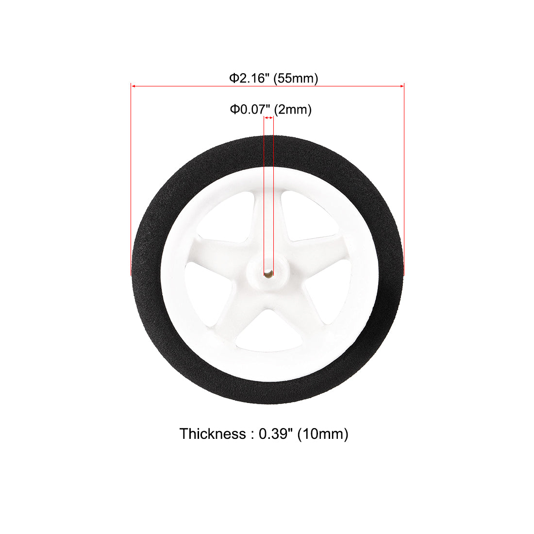 uxcell Uxcell RC Model Plane Aircraft Wheel Micro Sport Wheel 0.07 inch x 2.16 inch -   Wheel 2PCS