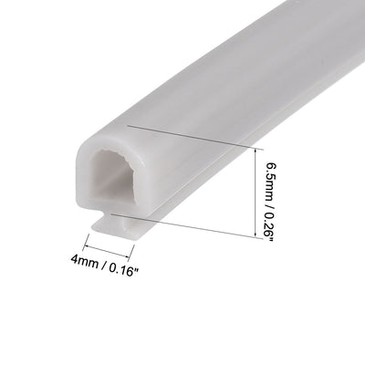 Harfington Uxcell T-Slot Mount Weatherstrip Seal 6.5mm Bulb Bubble for 4mm Slot 1 Meter Gray