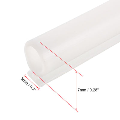 Harfington Uxcell T-Slot Mount Weatherstrip Seal 7mm Bulb Bubble for 5mm Slot 5 Meters White