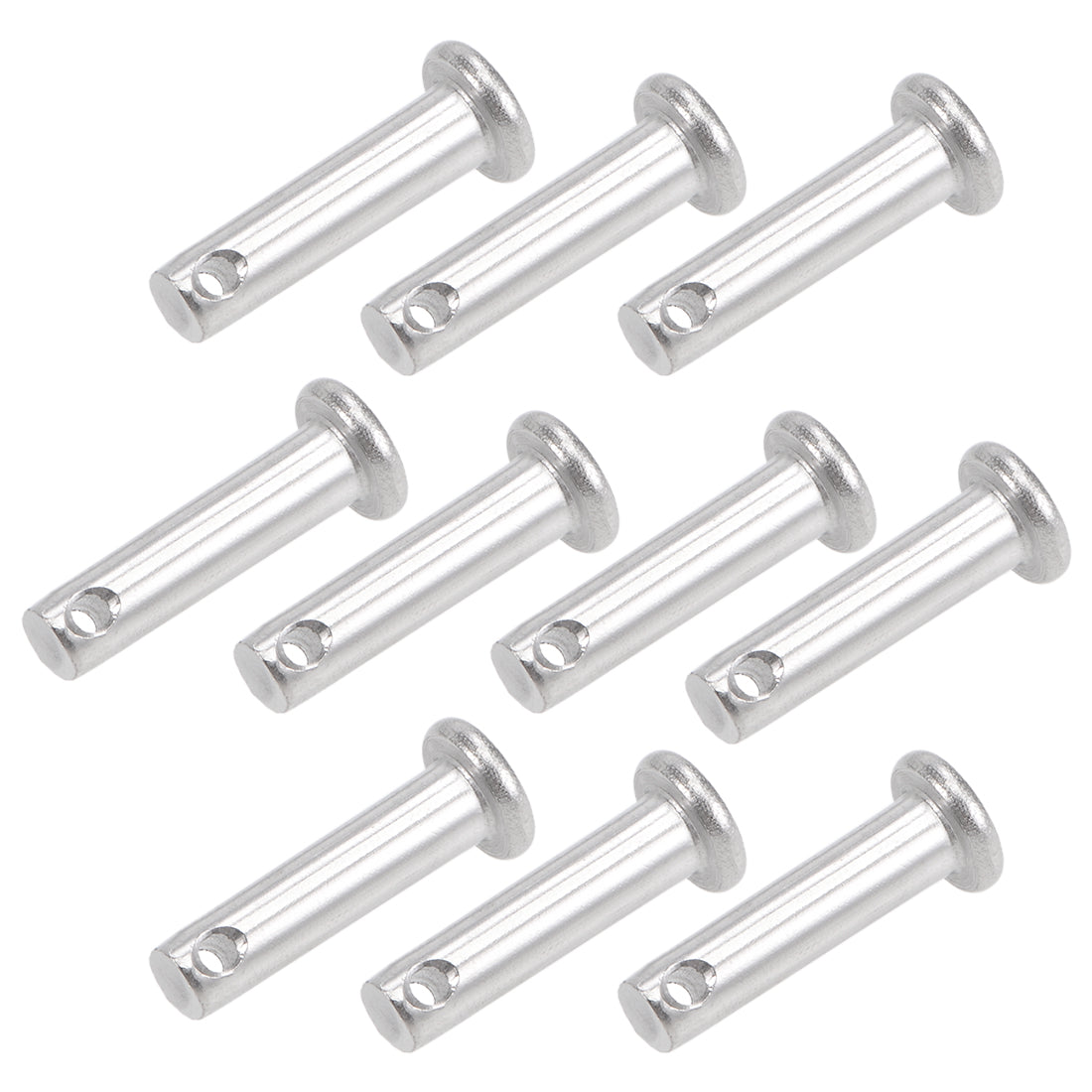 uxcell Uxcell Single Hole Clevis Pins - Flat Head 304 Stainless Steel Link Hinge Pin 10Pcs