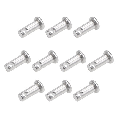 Harfington Uxcell Single Hole Clevis Pins - Flat Head 304 Stainless Steel Link Hinge Pin 10Pcs