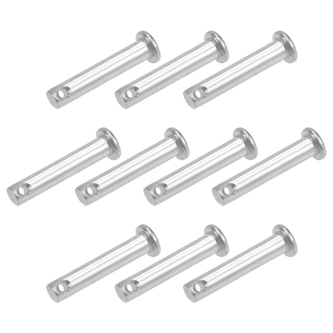 uxcell Uxcell Single Hole Clevis Pins - Flat Head 304 Stainless Steel Link Hinge Pin 10Pcs