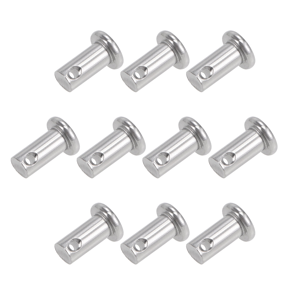 uxcell Uxcell Single Hole Clevis Pins - Flat Head 304 Stainless Steel Link Hinge Pin 10Pcs