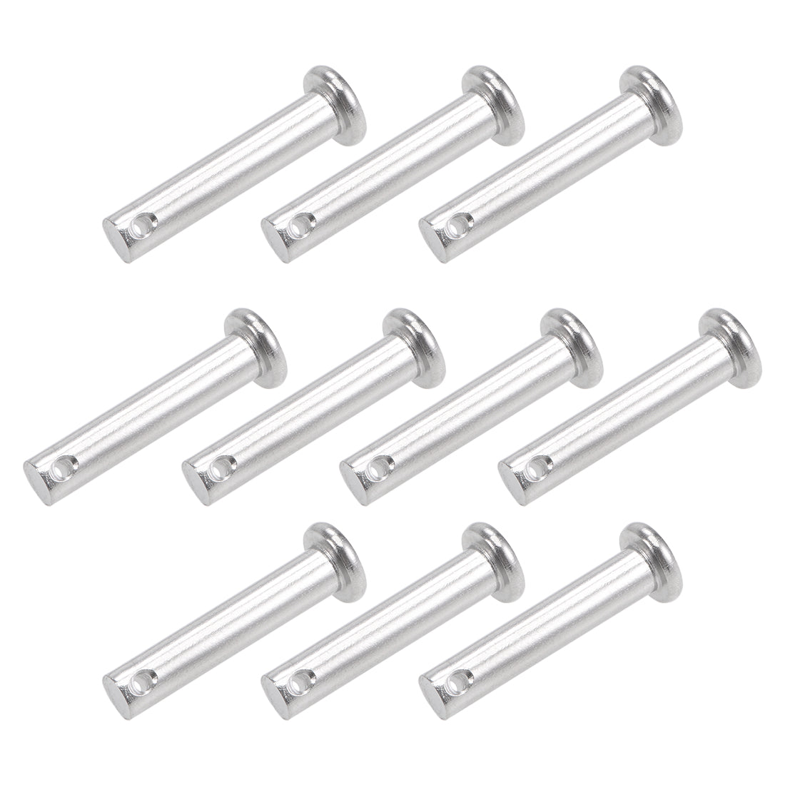 uxcell Uxcell Single Hole Clevis Pins - Flat Head 304 Stainless Steel Link Hinge Pin 10Pcs