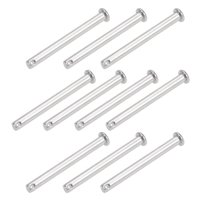 Harfington Uxcell Single Hole Clevis Pins - Flat Head 304 Stainless Steel Link Hinge Pin 10Pcs