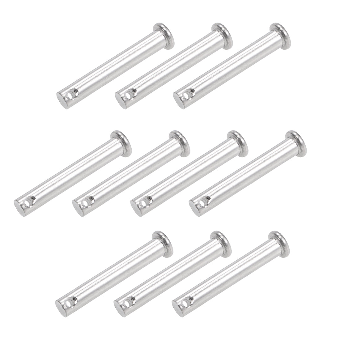 uxcell Uxcell Single Hole Clevis Pins - Flat Head 304 Stainless Steel Link Hinge Pin 10Pcs