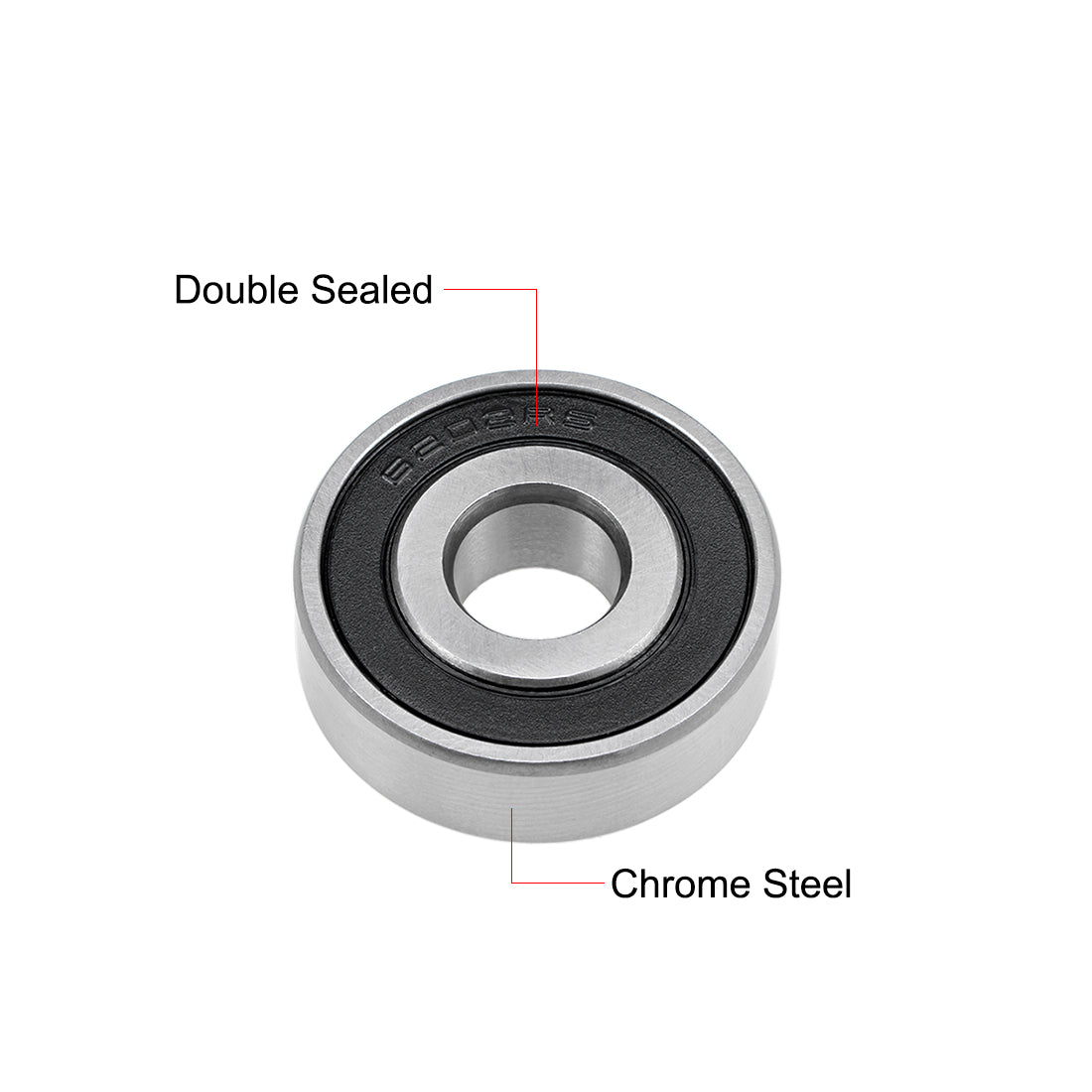 uxcell Uxcell Deep Groove Ball Bearing Metric Double Seal Chrome Steel ABEC1 Z2