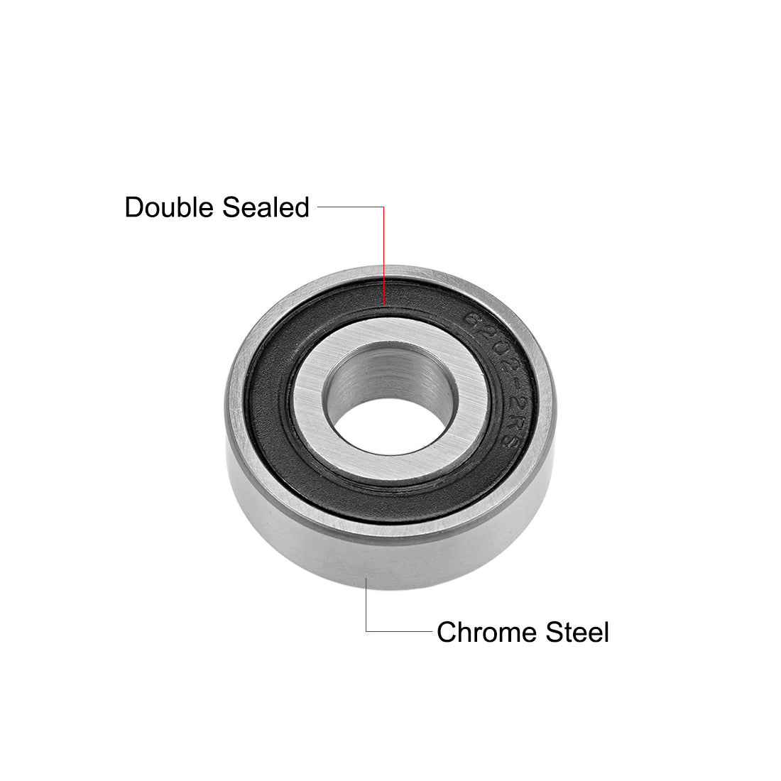 uxcell Uxcell Deep Groove Ball Bearings Z2 Double Sealed Chrome Steel Roller