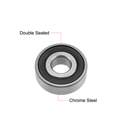 Harfington Uxcell Deep Groove Ball Bearings Inch Double Sealed Chrome Steel ABEC1